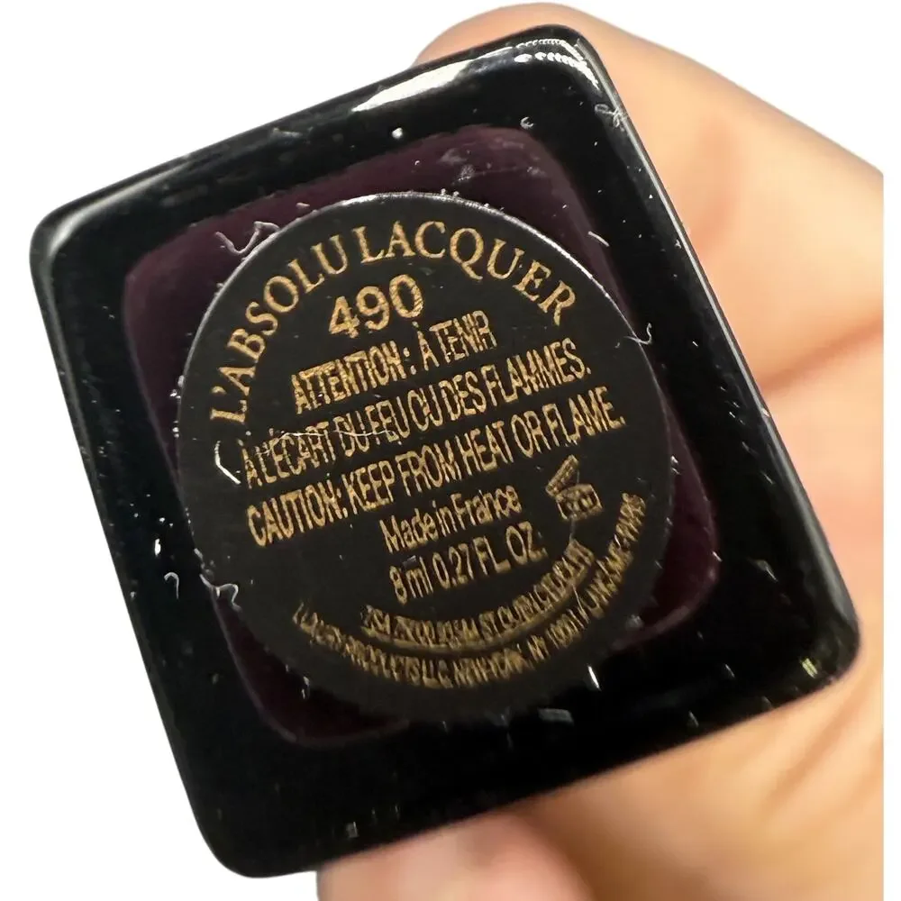 💄Lancôme L’Absolu Lacquer 490 Infernal Deep Plum Lip Gloss Designer Beauty Glam